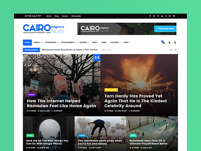 Cairo - Multi-Purpose Magazine & Blog WordPress Theme app blog concept design interaction magazine minimal mobile multi rtl ui ux