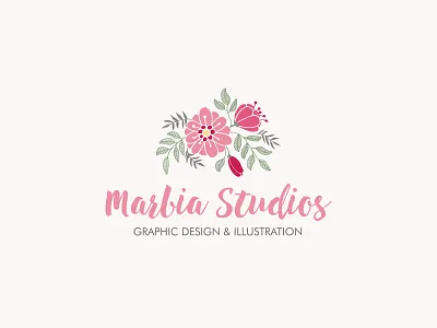 Marbia Studios Logo branding floral logo logo design logo designer