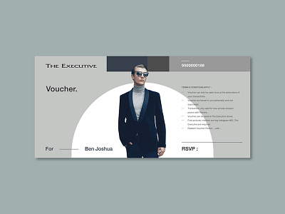 The Executive Voucher Design fashion minimalist monochrome ui design voucher