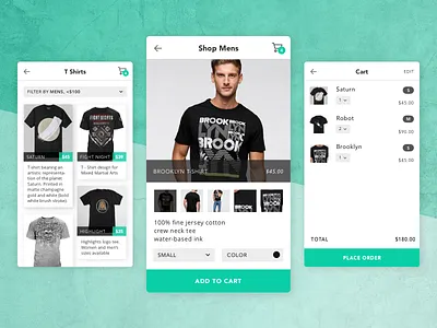 E-commerce mobile store cart ecommerce fashion mobile ui ux