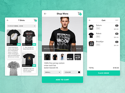 E-commerce mobile store cart ecommerce fashion mobile ui ux
