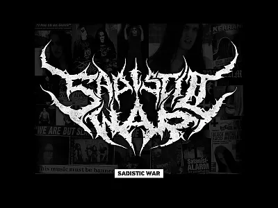 Sadistic War Black Metal Logo black dark death evil gothic metal music satan typography