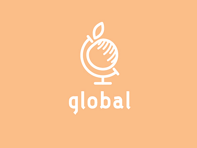 global apple company fruit globe import logo logotype