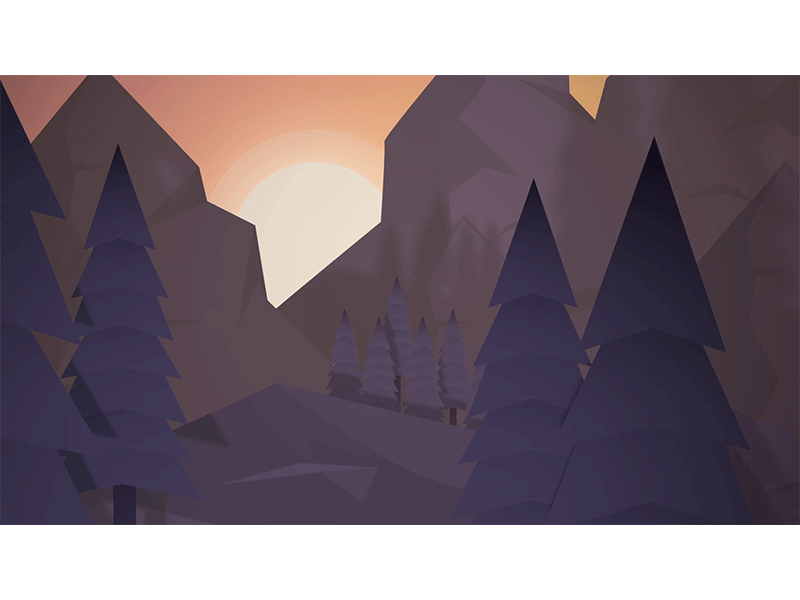 Dusk - Part I 2d 3d flat forest landscape mograph motion