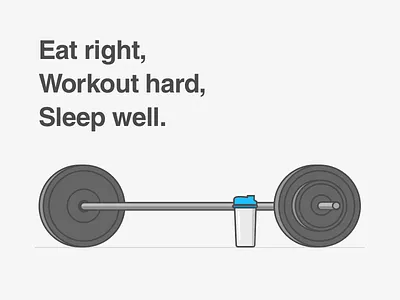 Fitness in a nutshell barbell bottle exercise fitness gym illustration lifting quote shaker weights working out