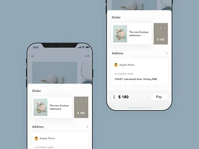 UI／Order app clean order pay shopping ui iphonex