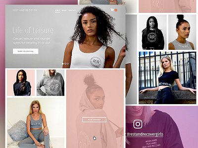 Rest And Recover Homepage Design e commerce web design fashion design feminine design masonry layout modern design web design
