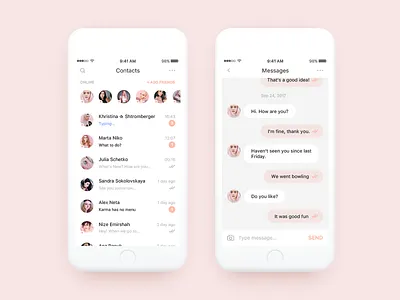 Chat app chat contacts ios list message mobile social ui