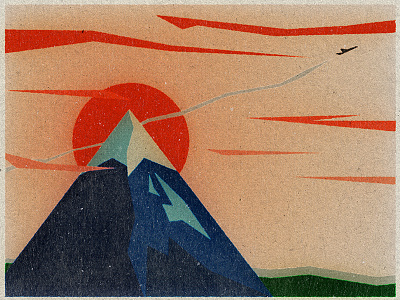 Take to the Sky design illustration landscape mountian sky sunset texture