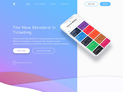 Terona Event App app design event landing mobile page ui