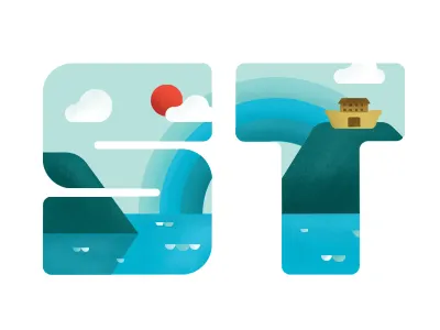 Bible Stories WIP ark bible church mountain noah rainbow sermon story sun