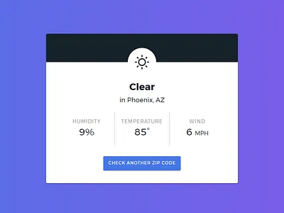 Simply Weather Web App - Detail View ui design weather weather app web app web design