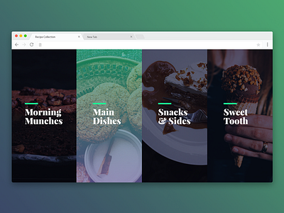 Recipe Box Navigation Concept ui design ux design web design