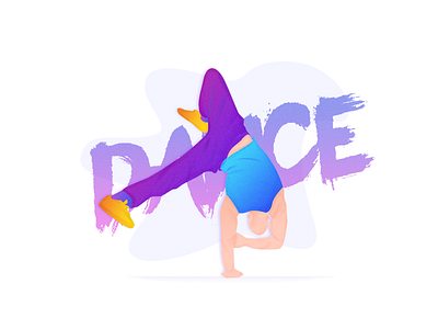 Dancer color dance dancer flat gradation illustration power sport