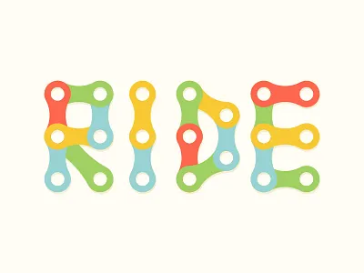 Ride bicycle chain color retro ride