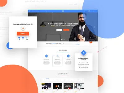 Digital Goods Market Place (EDD) Website Design creative dashboard digital goods edd home page landing page marketplace material design ui design website design