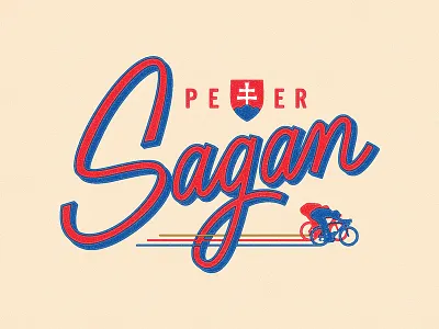 Triple World Champion bike cycling lettering logo peter sagan script world champion