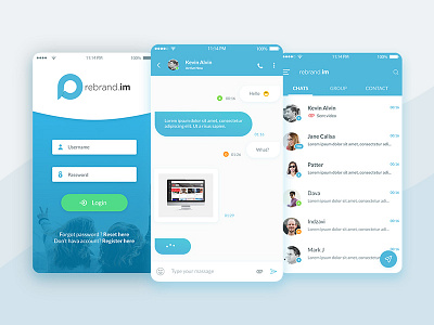 Chatting App app blue chatting ios uiux