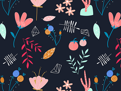 Pattern floral flowers fruit leaf pattern