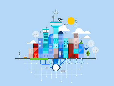 Style Frame IBM Smart City 2d design board explainer video flat illustration illustrator motion design school of motion styleframe