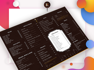 Menu Design creative food kaka kitchenn menu restaurant shikha gupta ui ux