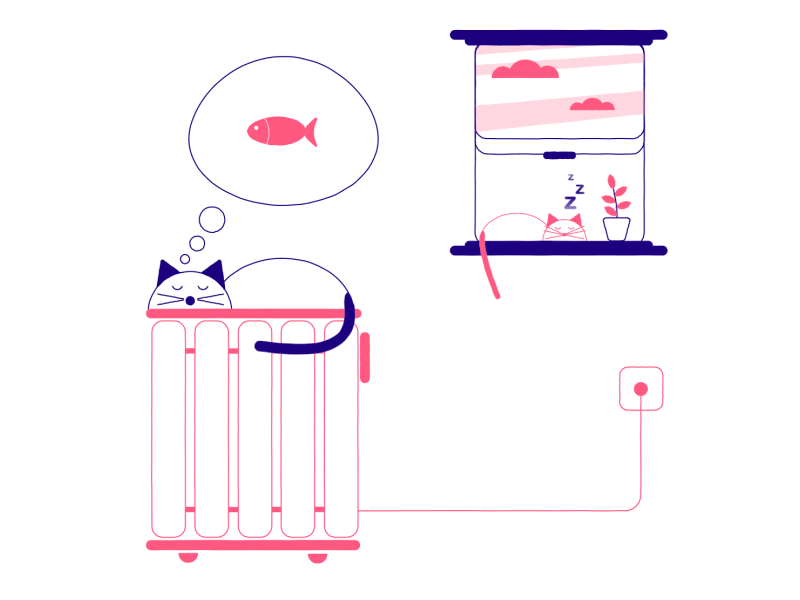 Lazy Cats.. cat giff illustration lazy sleep