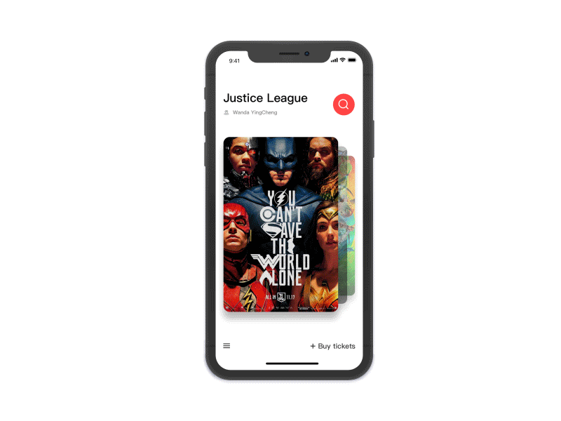 Buy movie tickets animation concept design iphonex movie