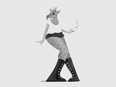 Slutty giraffe character giraffe illustration photoshop slut smoke