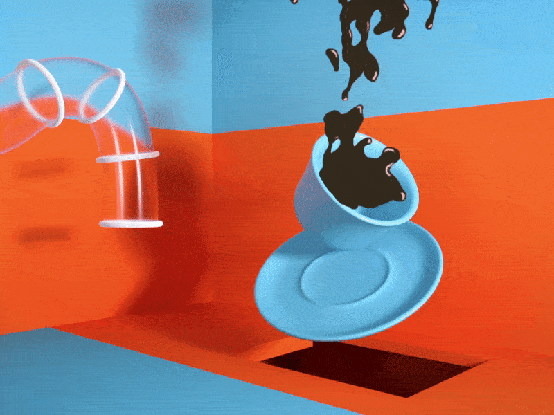 Monday coffee blues 3d animation coffee loop monday motion design motion graphics