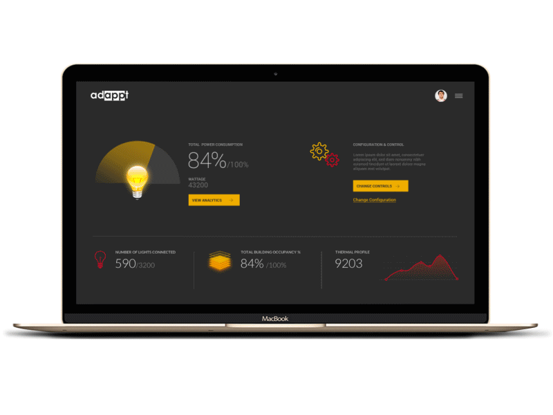 Adappt Control Experience configuration experience lighting management mapping master slave scheduling system tablet ux