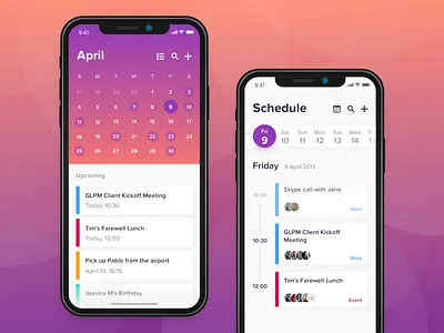 Daily UI 38: Calendar calendar daily ui ios iphone x mobile schedule ui ux