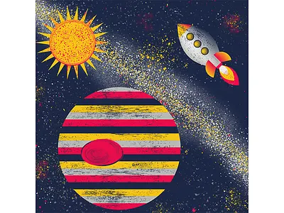 Color Palette For Dribbbs 6 color galaxy jupiter palette planet rocket space stars sun supernova