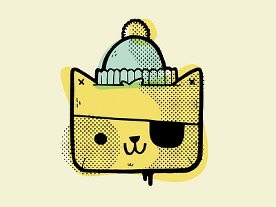 Hip cat blake stevenson cartoon cat character design hipster illustration jetpacks and rollerskates jetpacksandrollerskates pirate streetwear toque