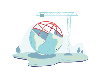 Web Development construction development digital illustration web world