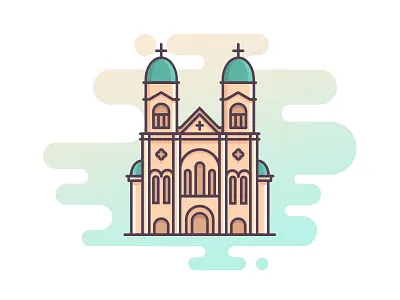 St Joseph's Cathedral Church building china church city illustration tianjin