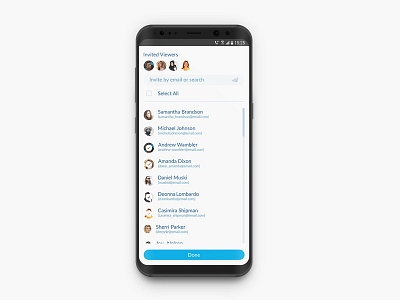 Invite app app design design invite invite users list mobile mobile invites select users