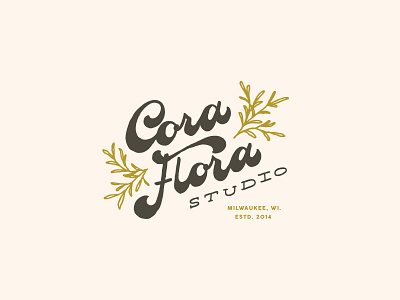 Cora Flora branding floral illustration lettering logo