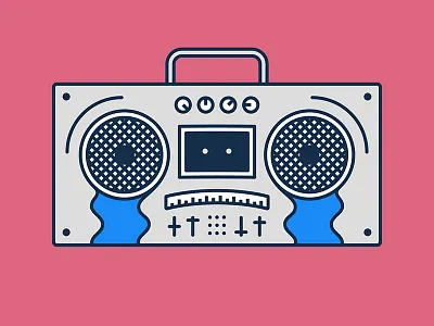 Cry-Fi 8tracks boombox cry graphic illustration line drawing monoweight music vector