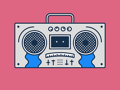 Cry-Fi 8tracks boombox cry graphic illustration line drawing monoweight music vector