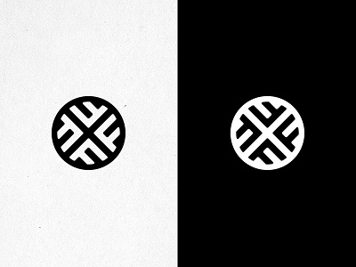 Logo Idea 4 bold brand circle f four lines logo mark thick x