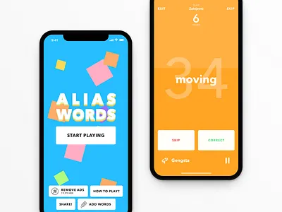 Alias Words design game ios iphone sketch ui ux x