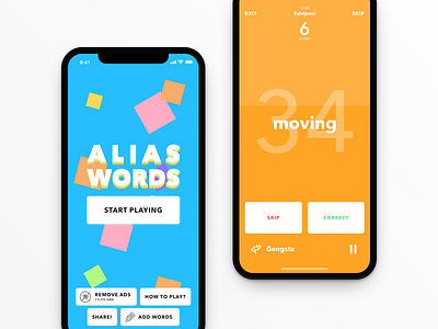 Alias Words design game ios iphone sketch ui ux x