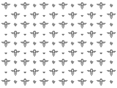 Apiarist Pattern bee crown hive honeycomb line logo pattern