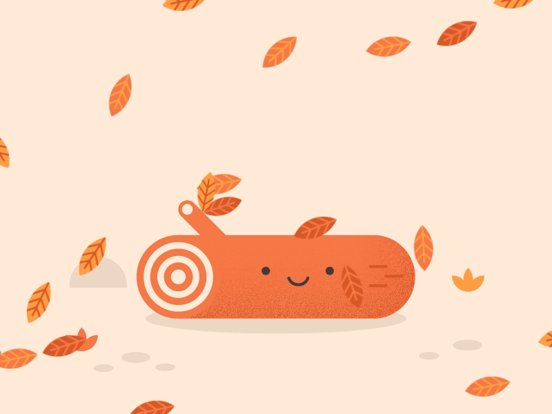 Autumn animation autumn gif illustration leaf leaves log seasons tree weather wind woodland