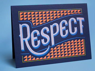 Respect card lettering pattern