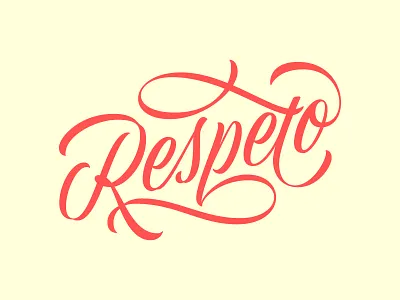 Respeto digital flourish lettering merch respect respeto symmetry vector