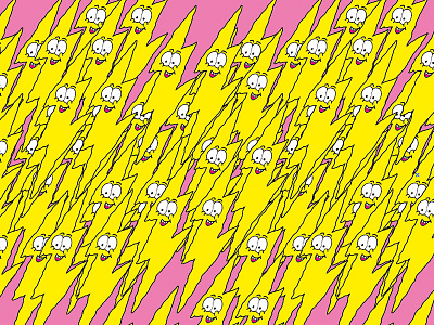 Clustering. Crazy. Happy. Lightning bolts! illustration