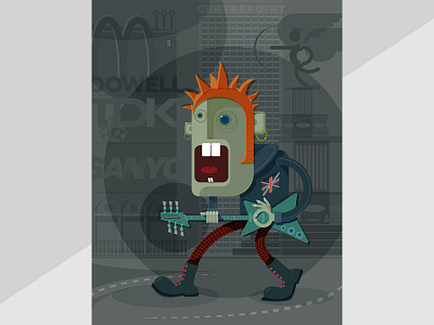 Punk Dude 2d character design flat design illustration