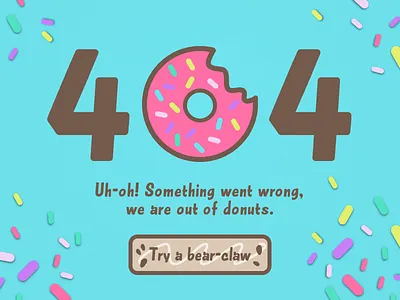 Daily UI 008/100 - 404 Page 404 dailyui donut