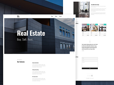 Real Estate design estate landing negativespace real template ui ux web white